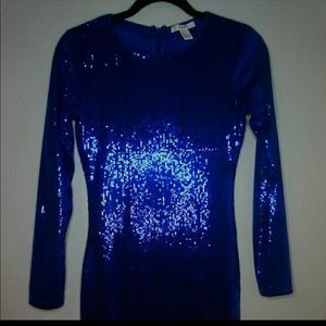 Blue sequin dress